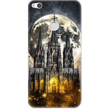Teknomeg Huawei P9 Lite 2017 Uyumlu Ay ve Katedral  Desenli Silikon Kılıf