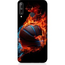 Teknomeg Huawei P40 Lite E Uyumlu Ateşli Basketbol  Desenli Silikon Kılıf