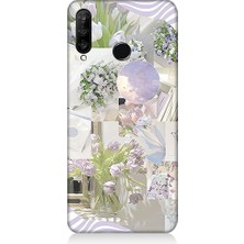 Teknomeg Huawei P30 Lite Uyumlu Pastel Çiçekler  Desenli Silikon Kılıf