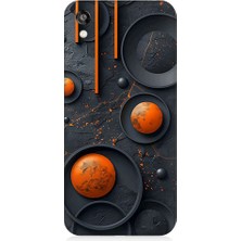 Teknomeg Huawei Honor 8s Uyumlu Turuncu Desen  Desenli Silikon Kılıf