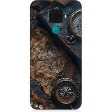 Teknomeg Huawei Mate 30 Lite Uyumlu Eski Harita  Desenli Silikon Kılıf