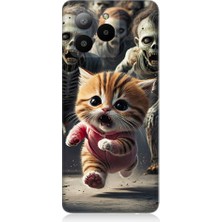 Teknomeg Omix X7 Uyumlu Kedi ve Zombiler  Desenli Silikon Kılıf