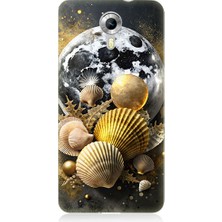 Teknomeg General Mobile Discovery 4g Uyumlu Ay ve Deniz Kabukları  Desenli Silikon Kılıf