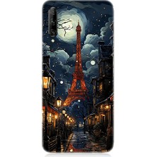 Teknomeg Huawei P Smart Pro Uyumlu Paris Sokakları  Desenli Silikon Kılıf
