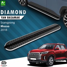 S-Dizayn Ssangyong Musso Diamond Krom Yan Basamak 203 cm 2018 Üzeri A+ Kalite