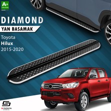 S-Dizayn Toyota Hilux 8 Diamond Krom Yan Basamak 203 cm 2015-2020 A+ Kalite
