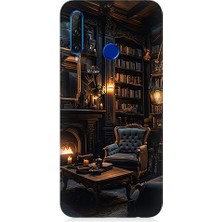 Teknomeg Huawei Honor 20 Lite Uyumlu Kütüphane Odası  Desenli Silikon Kılıf