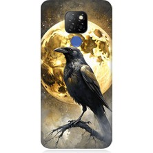 Teknomeg General Mobile GM20 Uyumlu Ay ve Karga  Desenli Silikon Kılıf