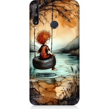 Teknomeg Huawei P40 Lite E Uyumlu Yalnız Çocuk  Desenli Silikon Kılıf