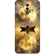 Teknomeg Huawei Mate 20 Lite Uyumlu Ay ve Tekne  Desenli Silikon Kılıf