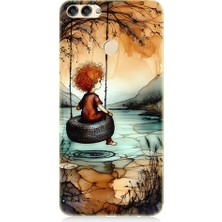 Teknomeg Huawei P Smart Uyumlu Yalnız Çocuk  Desenli Silikon Kılıf