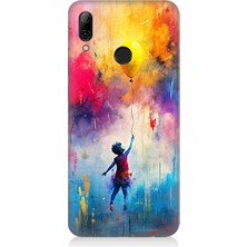 Teknomeg Huawei P Smart 2019 Uyumlu Balonlu Kız  Desenli Silikon Kılıf