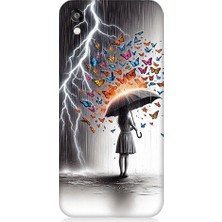 Teknomeg Huawei Honor 8s Uyumlu Kelebek Fırtınası  Desenli Silikon Kılıf