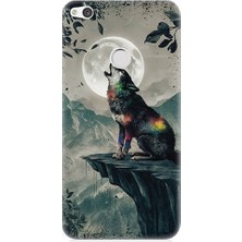 Teknomeg Huawei P9 Lite 2017 Uyumlu Kurt ve Ay  Desenli Silikon Kılıf