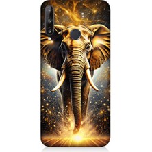 Teknomeg Huawei P40 Lite E Uyumlu Altın Fil  Desenli Silikon Kılıf