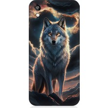 Teknomeg Huawei Honor 8s Uyumlu Kurt ve Ay  Desenli Silikon Kılıf