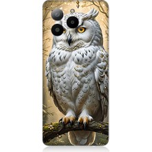 Teknomeg Omix X7 Uyumlu Beyaz Baykuş  Desenli Silikon Kılıf