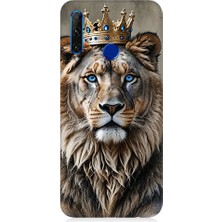 Teknomeg Huawei Honor 20 Lite Uyumlu Taçlı Aslan  Desenli Silikon Kılıf
