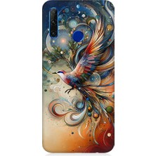 Teknomeg Huawei Honor 20 Lite Uyumlu Renkli Kuş  Desenli Silikon Kılıf