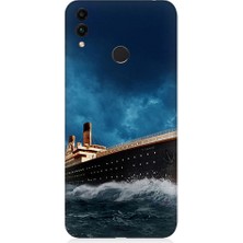 Teknomeg Huawei Honor 8c Uyumlu Fırtınalı Gemi  Desenli Silikon Kılıf