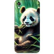 Teknomeg Huawei Honor 8s Uyumlu Panda Yaprak  Desenli Silikon Kılıf
