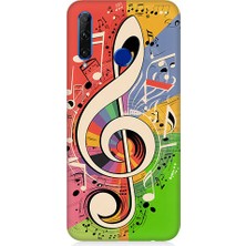 Teknomeg Huawei Honor 20 Lite Uyumlu Renkli Nota  Desenli Silikon Kılıf