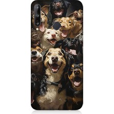 Teknomeg Huawei P40 Lite E Uyumlu Köpek Ailesi  Desenli Silikon Kılıf