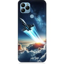 Teknomeg General Mobile GM21 Uyumlu Uzay Roketi  Desenli Silikon Kılıf