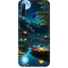Teknomeg Huawei Honor 20 Lite Uyumlu Ay Işığında Göl  Desenli Silikon Kılıf