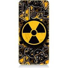 Teknomeg Huawei P20 Lite Uyumlu Nükleer Sembol  Desenli Silikon Kılıf