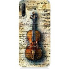 Teknomeg Huawei P Smart Pro Uyumlu Eski Keman  Desenli Silikon Kılıf