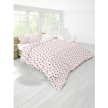 Favora Kırmızı Kalpli Çift  Kişilik Nevresim Seti