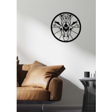 Artroya Zürafa Dekoratif Metal Duvar Saati -Ev Dekorasyon - 50 X 50 - Cm - Siyah - Clock-050