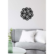 Artroya Mandala Metal Duvar Saati   -Ev Dekorasyon - 50 X 50 - Cm - Siyah - Clock-130