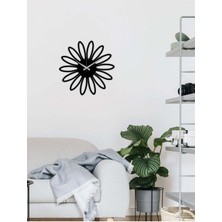 Artroya Papatya Metal Duvar Saati   -Ev Dekorasyon - 40 X 40 - Cm - Siyah - Clock-014
