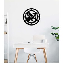 Artroya Gearwheel Duvar Saati -Ev Dekorasyon - 40 X 40 - Cm - Siyah - Clock-034