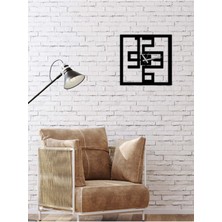 Artroya Modern Text Metal Duvar Saati   -Ev Dekorasyon - 50 X 50 - Cm - Siyah - Clock-091