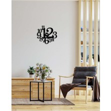 Artroya Modern Text Metal Duvar Saati -Ev Dekorasyon - 50 X 46 - Cm - Siyah - Clock-261