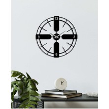 Artroya Modern Number Metal Duvar Saati   -Ev Dekorasyon - 50 X 50 - Cm - Siyah - Clock-198