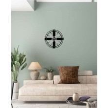 Artroya Modern Number Metal Duvar Saati   -Ev Dekorasyon - 50 X 50 - Cm - Siyah - Clock-198