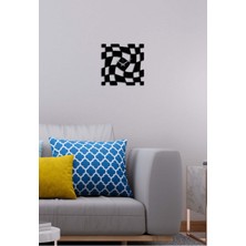 Artroya Satranç Metal Duvar Saati -Ev Dekorasyon - 40 X 40 - Cm - Siyah - Clock-233
