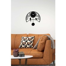 Artroya Retro Bird Metal Duvar Saati -Ev Dekorasyon - 50 X 50 - Cm - Siyah - Clock-252