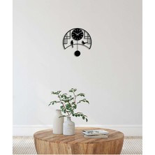 Artroya Retro Bird Metal Duvar Saati -Ev Dekorasyon - 50 X 50 - Cm - Siyah - Clock-252