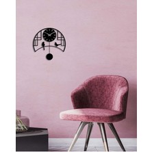 Artroya Retro Bird Metal Duvar Saati -Ev Dekorasyon - 50 X 50 - Cm - Siyah - Clock-252