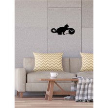 Artroya Cat&Mouse Metal Duvar Saati -Ev Dekorasyon - 50 X 23 - Cm - Siyah - Clock-179