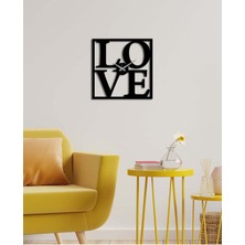 Artroya Love Metal Duvar Saati -Ev Dekorasyon - 42 X 42 - Cm - Siyah - Clock-208