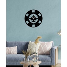 Artroya Blackjack Metal Duvar Saati Artclock-134 -Ev Dekorasyon - 50 X 50 - Cm - Siyah - Clock-017
