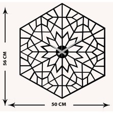 Artroya Metal Duvar Saati -Ev Dekorasyon - 50 X 55 - Cm - Siyah - Clock-087