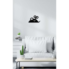 Artroya Mouse Metal Duvar Saati -Ev Dekorasyon - 30 X 20 - Cm - Siyah - Clock-200