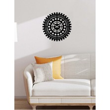 Artroya Gearwheel Duvar Saati -Ev Dekorasyon - 40 X 40 - Cm - Siyah - Clock-065